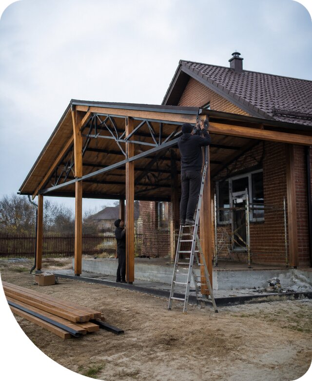 Пристройка навеса к дому и участку в Нижнем Тагиле под ключ